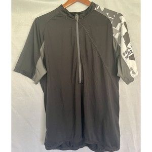 VTG Pearl Izumi Cycling Shirt Black Gray 2012~ Mens X Large 1/2 Zip Short Sleeve